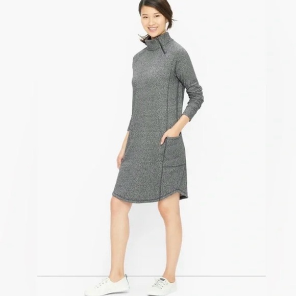 Talbots Asymmetrical zip terry dress Gray - MP with pockets! - Picture 9 of 12